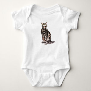 Tabby cat Sumie Aquarell & Tinte Baby Strampler