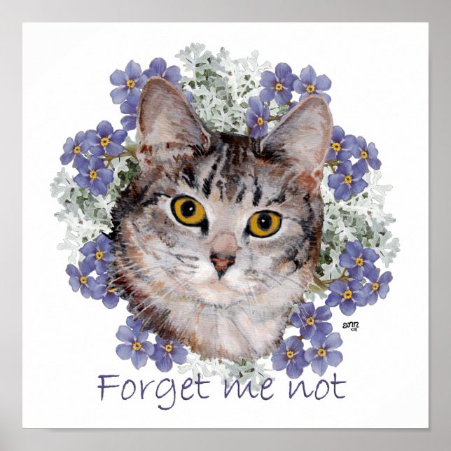Tabby Cat Vergiss mich nicht Poster (Vorne)