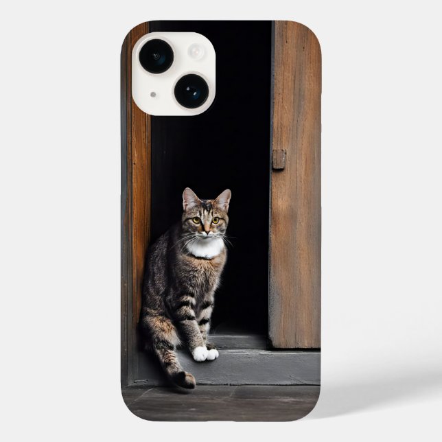 Tabby Cat vor der Tür Case-Mate iPhone 14 Hülle (Rückseite)