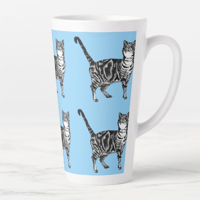 Tabby Cat Whimsical Light Cats Latte Mug (Droite)
