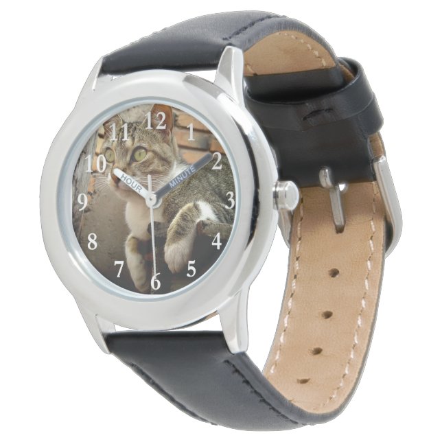 Tabby Cat Wrist Watch Armbanduhr (Schrägansicht)