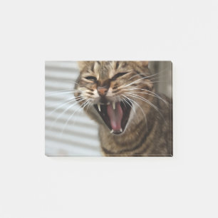 Tabby Cat Yawning Artistic Portrait Post-it Klebezettel