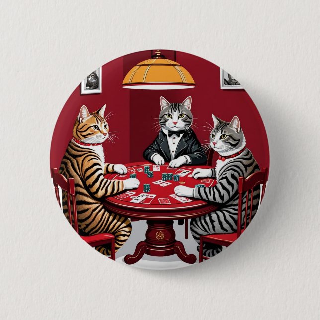 Tabby Cats Poker spielen Button (Vorderseite)