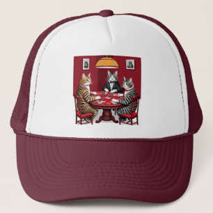 Tabby Cats Poker spielen Truckerkappe