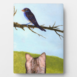 Tabby Cats Talk to Birds Fotoplatte