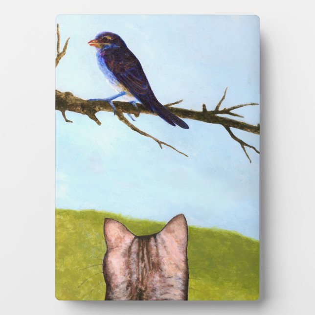 Tabby Cats Talk to Birds Fotoplatte (Vorderseite)