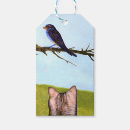 Tabby Cats Talk to Birds Geschenkanhänger
