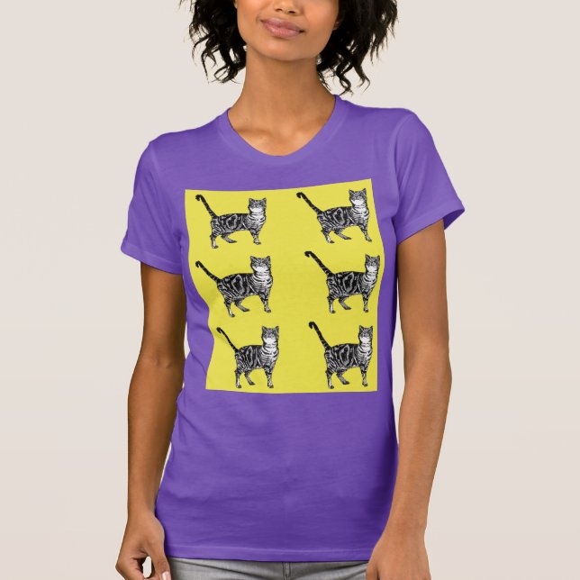 Tabby Chat chats adorables animaux rayés T-shirt (Devant)
