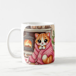 Tabby Chat Dans Une Mug Poème Blanche
