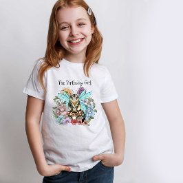 Tabby Fairy Cat Mushroom Floral T-Shirt