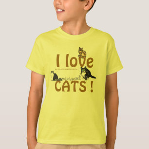 Tabby & friends-I Liebe Katzen Kinder Tee! T-Shirt