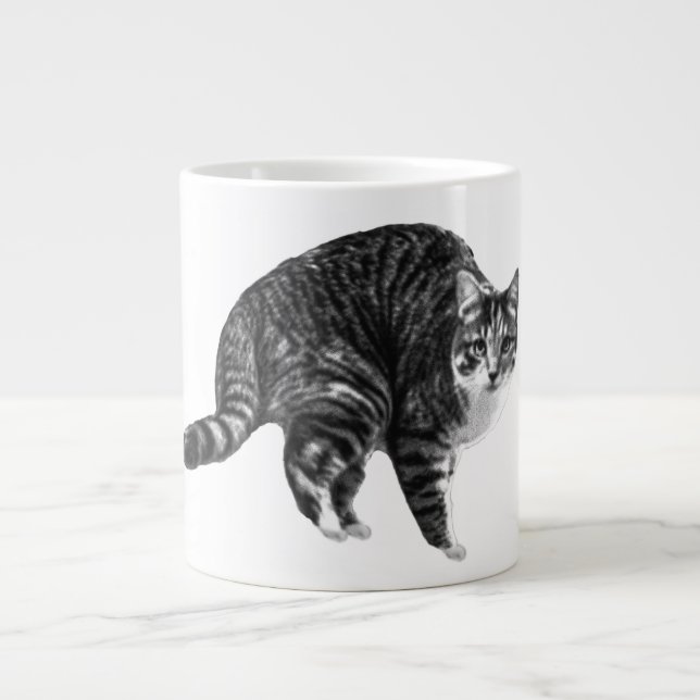 Tabby Glow von Winter Window Jumbo-Tasse (Vorderseite)