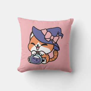 Tabby Hexenbrauen – Süßes Halloween-Katzendesign Kissen