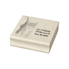 Tabby-Holzstempel mit Text Gummistempel
