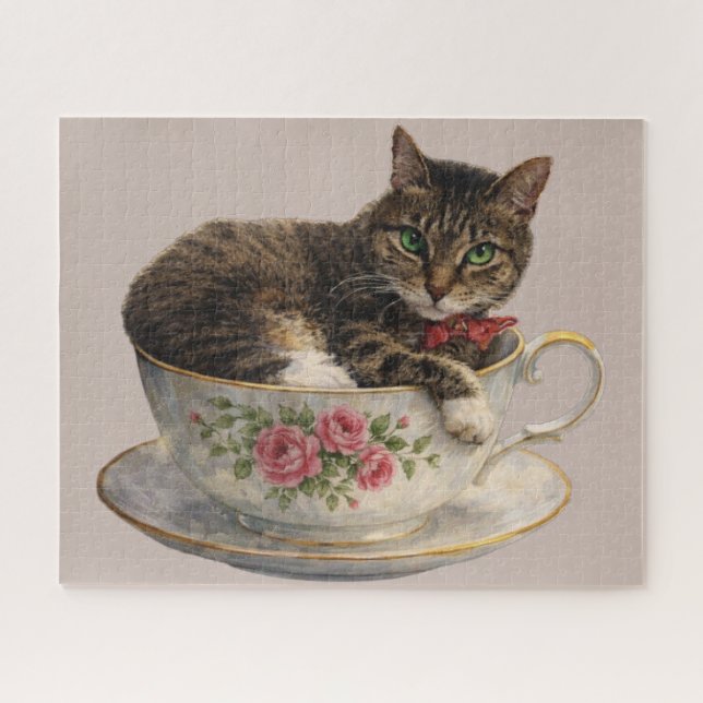 Tabby in einer Teetasse (Horizontal)