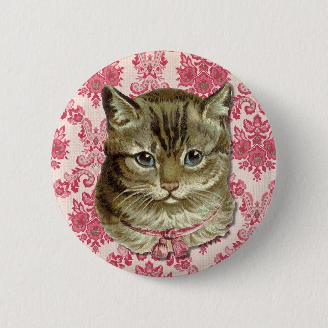Tabby-Katze Button (Vorderseite)