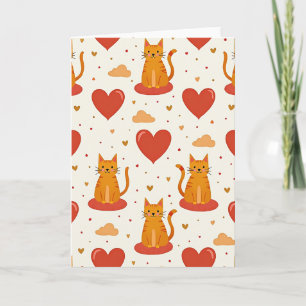Tabby-Katze-Liebesherzen-Musterkarte Karte