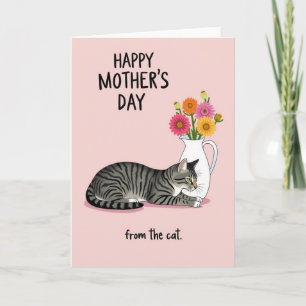 Tabby-Katze Muttertags-Blumenkarte Karte