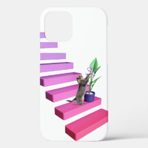 Tabby Katze und Pflanze auf Treppen Case-Mate iPhone Hülle