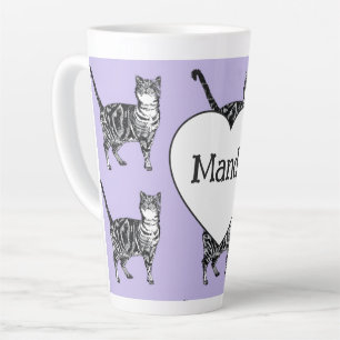 Tabby-Katze Whimsical Helllila Katzen Mädchen Milchtasse