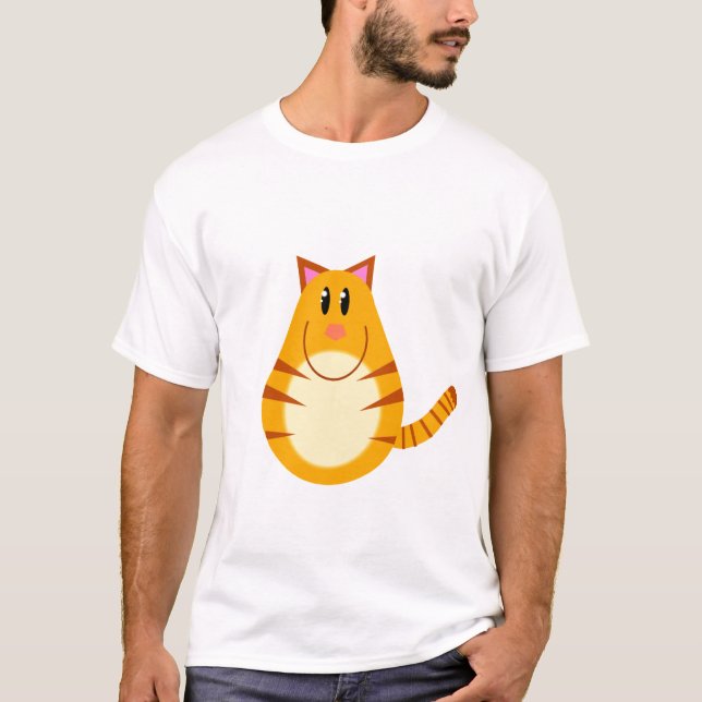 Tabby-Katzen-Cartoon T-Shirt (Vorderseite)