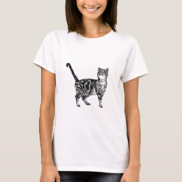 Tabby Katzen niedlich gestreifte Haustiere T - Shi T-Shirt