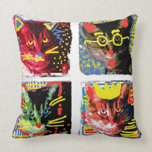 Tabby-Katzen-Pop-Kunst-Kissen Kissen