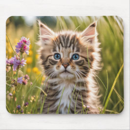 Tabby Kitten auf der Wiese Mousepad