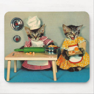 Tabby Kitten Koch und Tabby Kitten Assistentin Mousepad