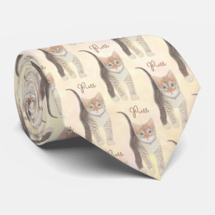 Tabby Kitten mit Text Necktie Krawatte