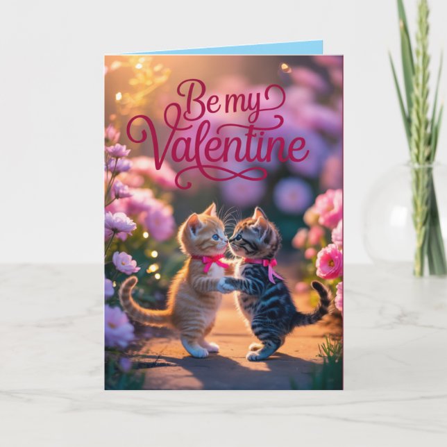 Tabby Kitten Valentine's Day Card Feiertagskarte (Vorderseite)