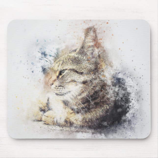 Tabby-Liebe | ABSTRAKT | Wasserfarbe Mousepad (Vorne)