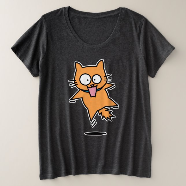 Tabby orange chat effrayé saut surpris fun nerveux (Design devant)