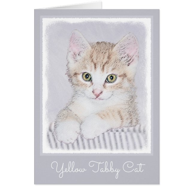 Tabby Orange Kitten Peinture - Art Chat original (Devant)