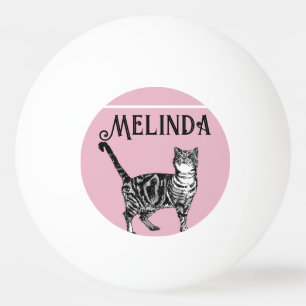 Tabby Pastel Katzen Kinder Mädchen leicht rosa Tischtennisball