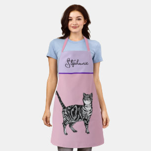Tabby Pastell Katzen Frauen Hellrosa Lavander Schürze