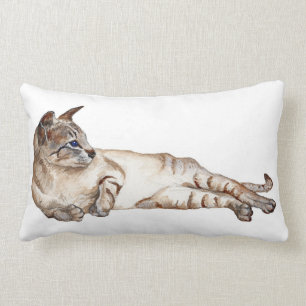 tabby point siamese cat lumbar coussin