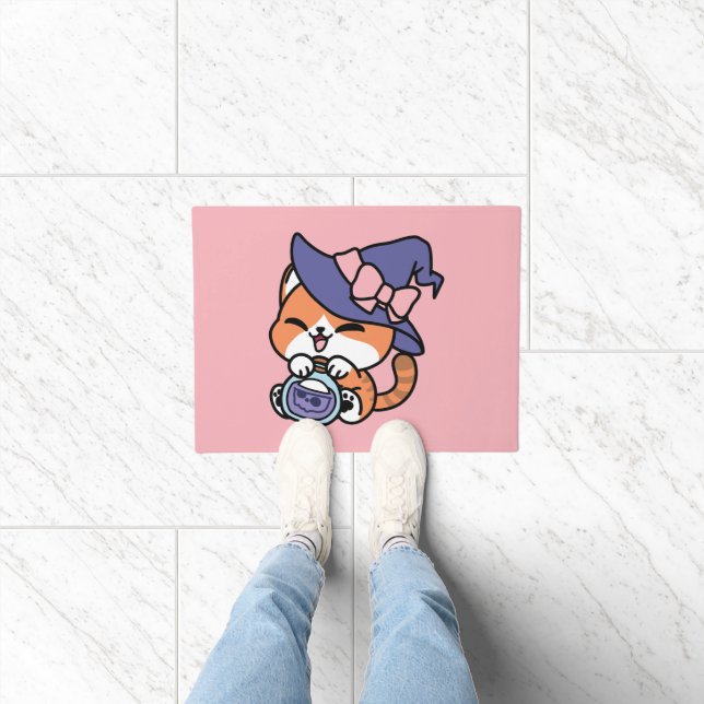 Tabby Witch Brew – Cute Halloween Cat Design Fußmatte (Indoor)