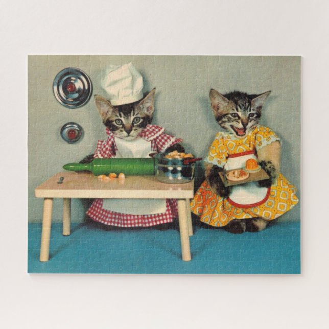 Tabbykätzchen-Koch und Tabbykätzchenassistent (Horizontal)