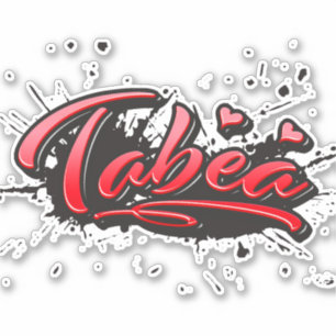 Tabea red Heart Graffiti Aufkleber Sticker