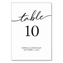 Tabelle 10 Personalisierte Hochzeit mit schwarzer  Tischnummer