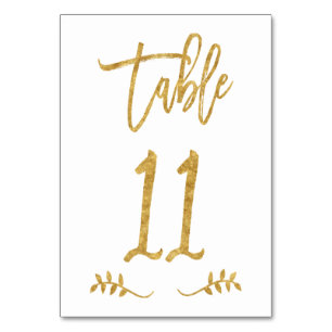 Tabelle 11   Elegante Gold Handwriting Brushed Lau Tischnummer
