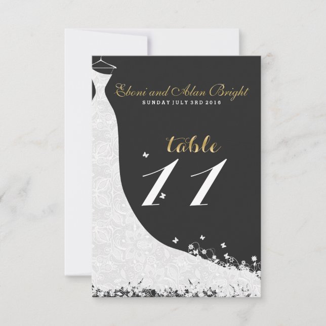 Tabelle 11 für das elegante weiße Spitzen-Hochzeit Einladung (Vorderseite)