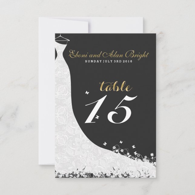 Tabelle 15 für das elegante weiße Spitzen-Hochzeit Einladung (Vorderseite)