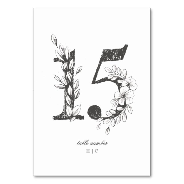 Tabelle 15 Schöne blumengezeichnete Traubenkleider Tischnummer (Vorderseite)