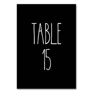 Tabelle 15 Schwarze schwarze Tischtafelkarte von R Tischnummer