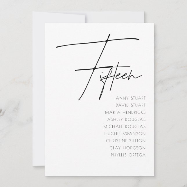 Tabelle 15 Vorlage für moderne Hochzeitsstipps-Tis (Vorderseite)