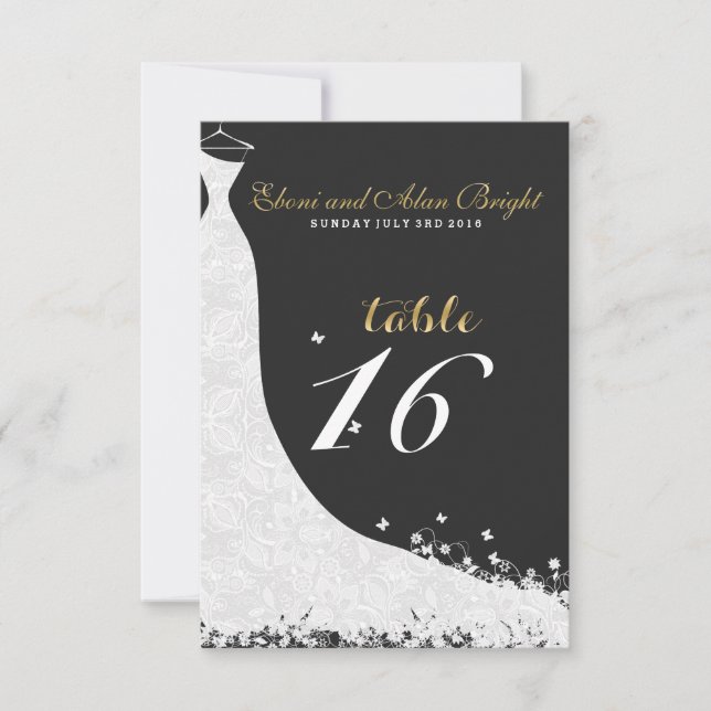 Tabelle 16 für das elegante weiße Spitzen-Hochzeit Einladung (Vorderseite)