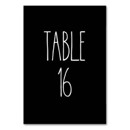 Tabelle 16 Schwarze schwarze Tischtafelkarte von R Tischnummer