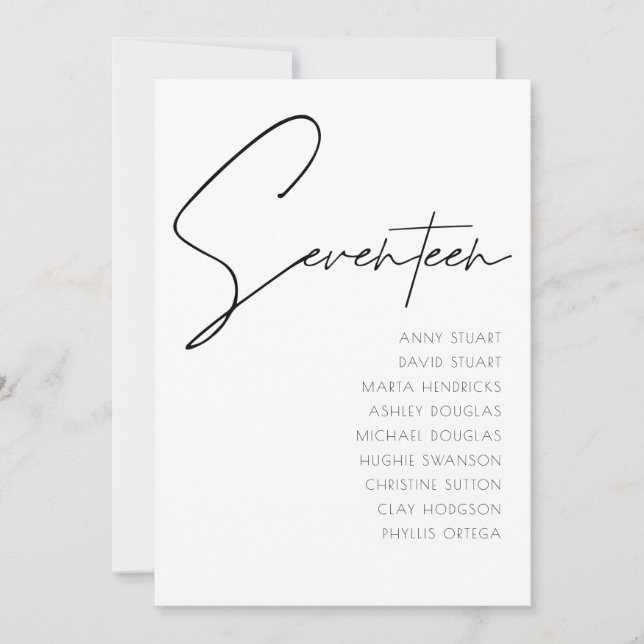 Tabelle 17 Vorlage für moderne Hochzeitsstipps-Tis (Vorderseite)